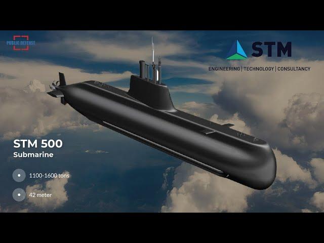 Turkish STM Revealed a Conceptual Design of 540 tons Mini Attack Submarine, Named STM 500