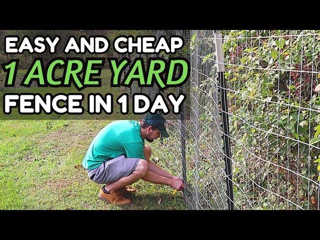 BUILD A CHEAP ONE ACRE YARD FENCE IN 1 DAY!