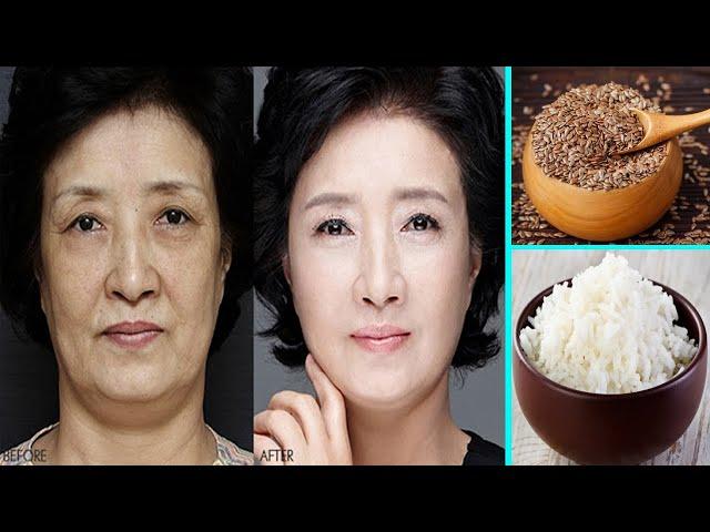 Korean Secret !  Mix flax seeds with rice to look 10 years younger than your age ! Natural Botox