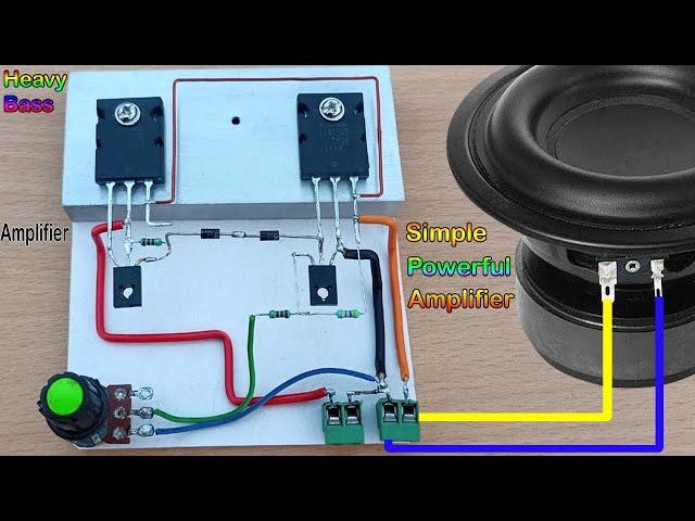 Simple & Powerful DIY Heavy Bass Amplifier // How to Make Amplifier Using 2TTC5200 & 2TTA1943