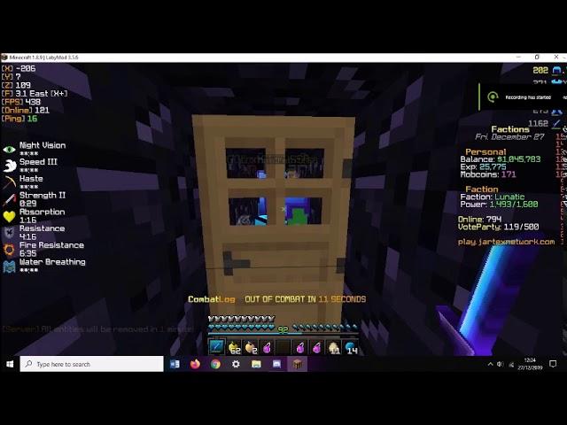 JartexNetwork Factions - Kwart Bug Abusing (Hitting Through Doors) !