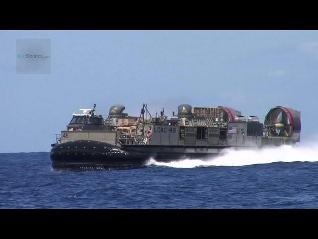 Landing Craft Air Cushion Hovercraft in Action.