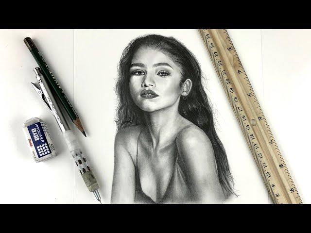 Drawing Zendaya - Time lapse (DjaRodney Art)