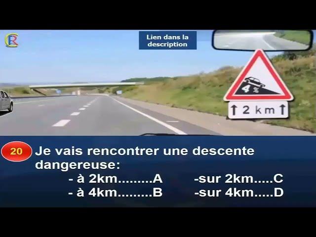 Nouveau Examen code de la route 2024  test permis de conduire 2024 #39 Q 01 à 40