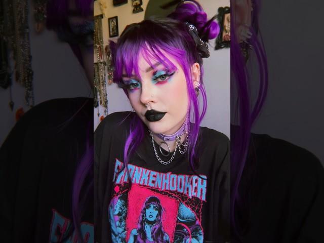 frankenh00ker inspired makeup to match my shirt  #makeup #halloweenmakeuplook #frankenstein