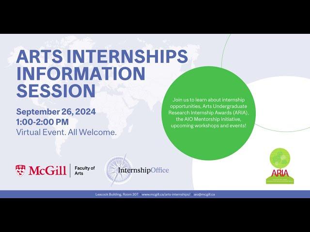 Arts Internship Information Session (September 2024)