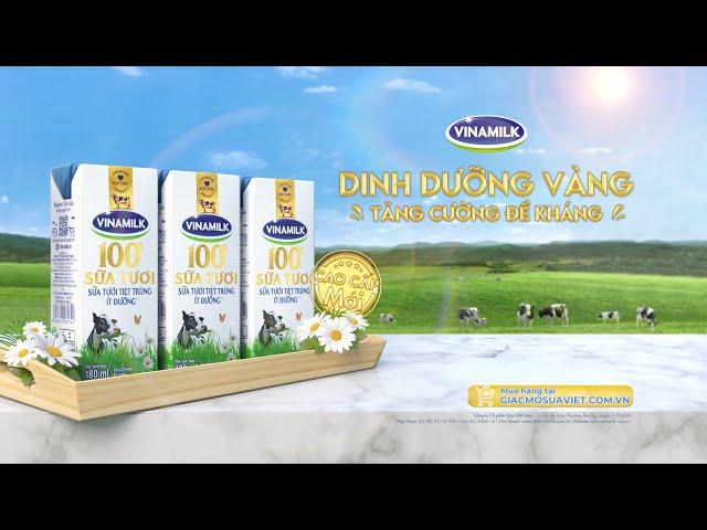 Vinamilk 100% Sữa tươi cao cấp mới – Dinh dưỡng vàng tăng cường đề kháng