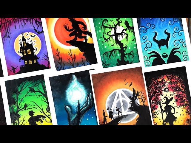 10+ Halloween Oil Pastel Drawing Ideas | Oil Pastel Drawing Compilation