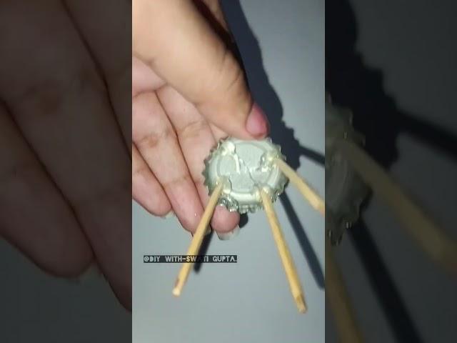 DIY Mini Stool from Bottle Caps and Matchsticks 🪑️ #ministool #diy #minicraft #diywithswatigupta