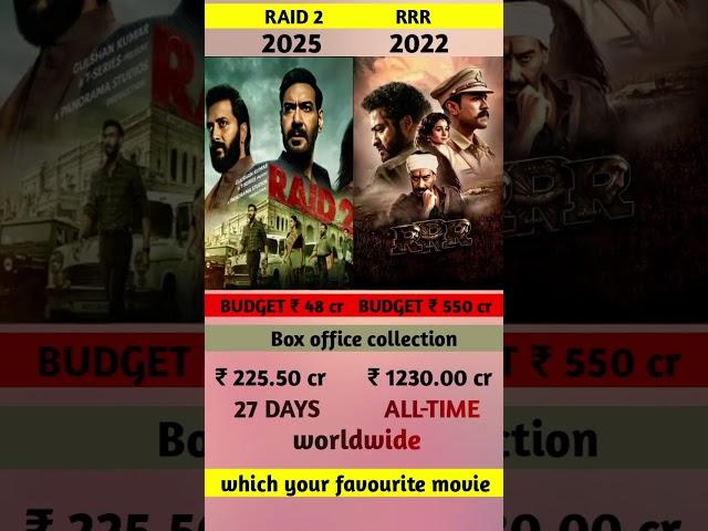 RRR VS RAID 2 MOVIE BOX OFFICE COLLECTION | RAID 2 VS RRR COLLECTION #rrr #raid #viral_video