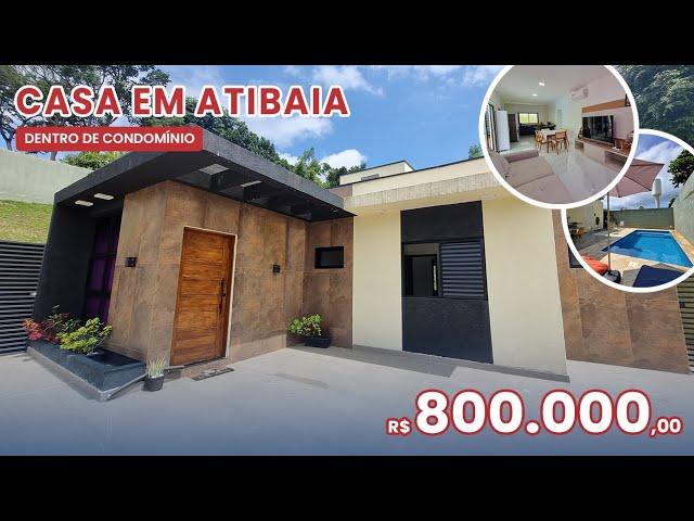 CASA EM ATIBAIA DENTRO DE CONDOMÍNIO QUE ACEITA FINANCIAMENTO |  ÓTIMO ACESSO - Heitor Neto #imóveis