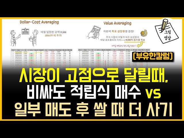 시장이 최고점으로 달릴때, 비싸도 적립식매수 vs 일부 매도 후 쌀 때 더 사기!