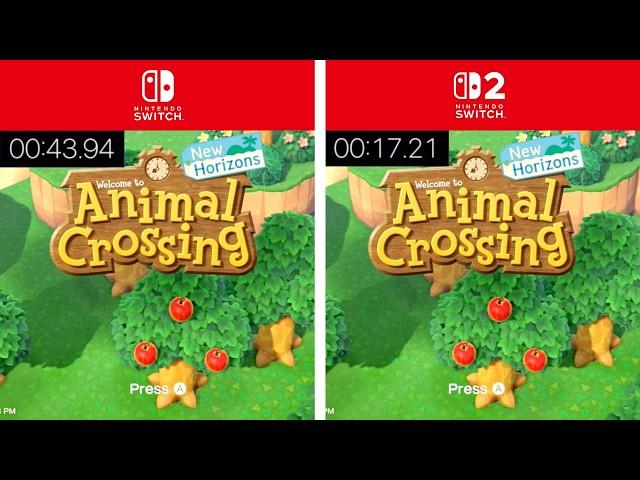 Switch 2 vs Switch 1 - Animal Crossing New Horizons LOADING Time & LAG Comparison!
