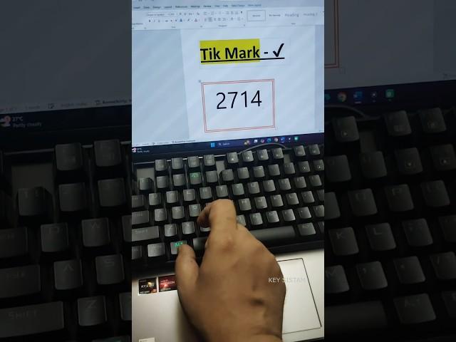 Tik mark symbol in ms word | #msword #window #keyboard #computer #tricks