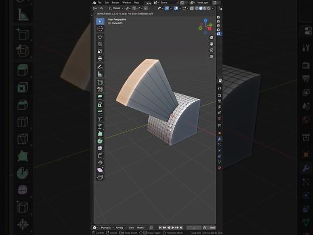 Extruding along normals! 🫣#blender3d