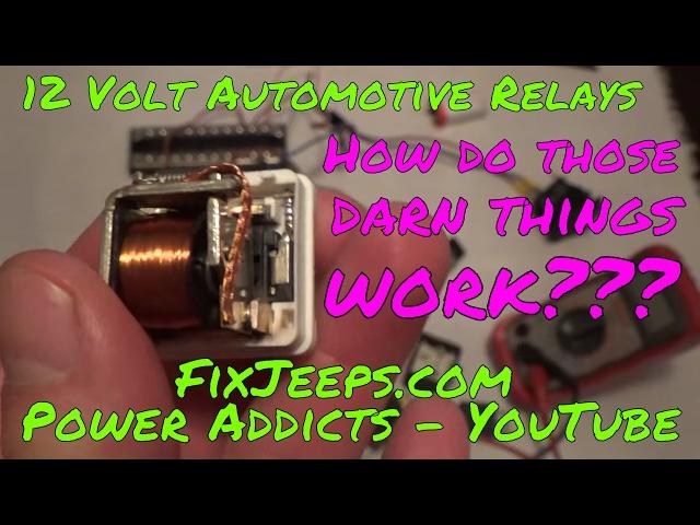 Automotive 12volt Relay tutorial and demo - 4 and 5 post relays shown