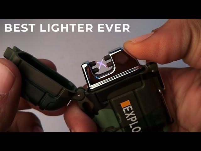 Wrader Waterproof Windproof Flameless Electric Lighter Dual Arc Plasma Beam Cigarette Lighter