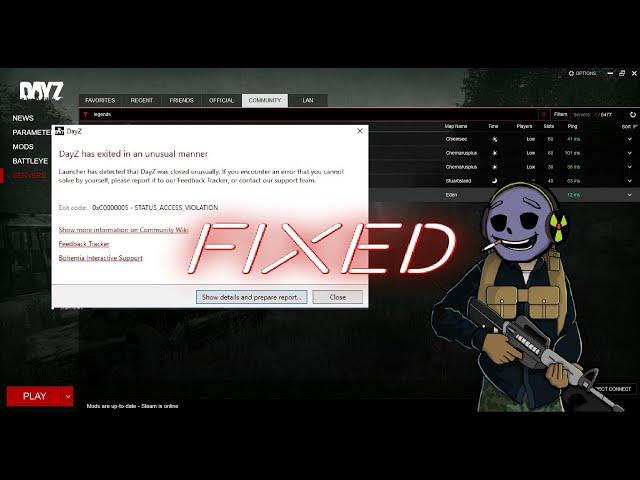 #dayz Status Access Violation Crash Fix How To Finally Get Back In The Server