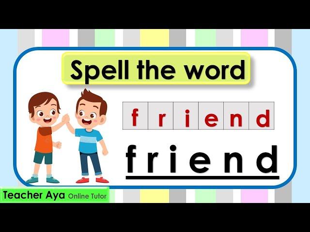 Learn how to spell some of the basic words || Learn how to spell || Spelling || Lesson with quiz