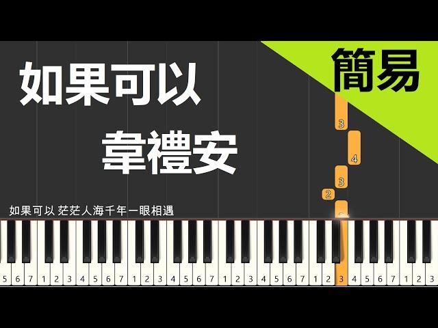 電影月老主題曲 韋禮安 如果可以 鋼琴教學 簡易單手版