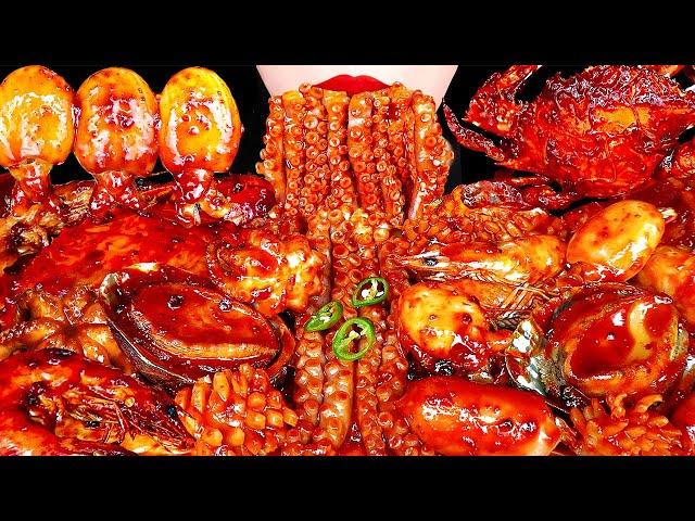 ASMR MUKBANG| Spicy FLEX Seafood Boil Octopus, Squid, Crab, Enoki Mushroom Cooking&Eating Korean 먹방