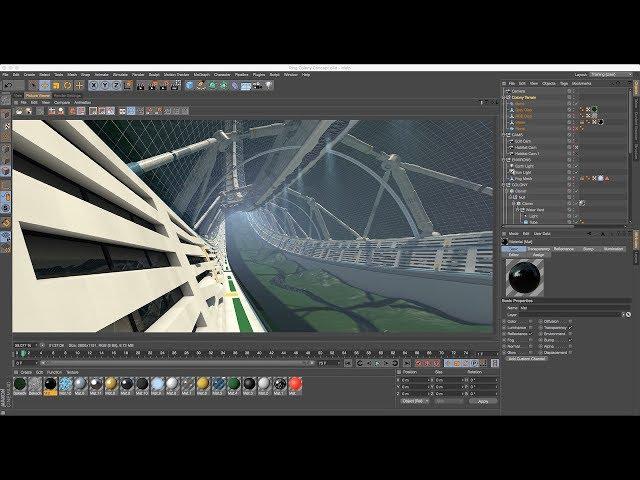 Cinema 4D Tutorial - How to Create a Space Colony 06 Landscape