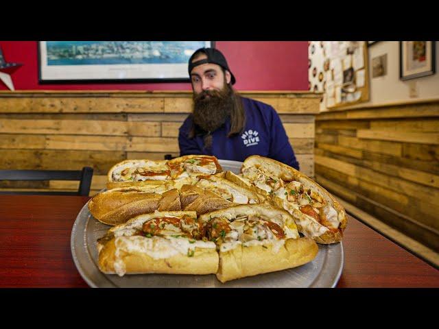 "HE'S SKINNY AS A RAIL!"...AMERICA'S PIE'S ITALIAN SANDWICH CHALLENGE | PHILLY EP.2 | BeardMeatsFood