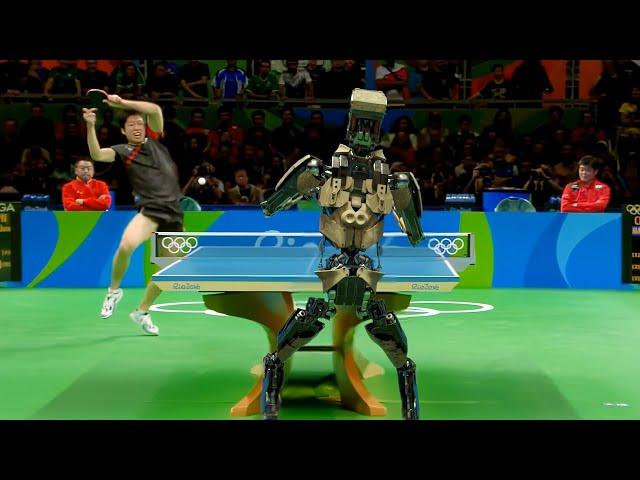 Table Tennis Robot vs Human, Who Wins? | NOT Real Incredible Wonder Studio Ai ~ Robots at Olympics?