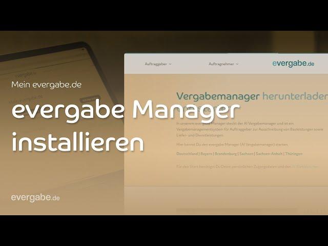 Installation evergabe Manager