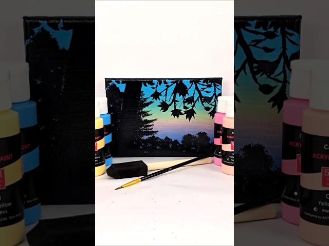 Painting Nature's Glowing Sunset with Acrylics  #painting #art #acrylicpainting #paintingtechniques