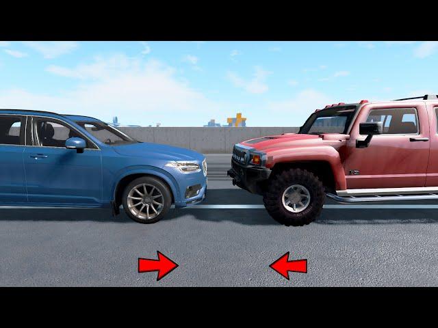 Volvo Xc90 Vs Hummer H3 CRASH TEST - Realistic Car Crashes (BeamNG Drive)