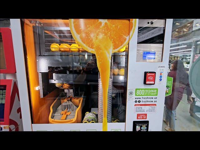 Vending Machine Tech: 100% Fresh Orange Juice From A Machine with No Human Intervention!