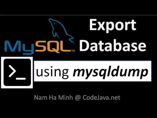 MySQL Export Database using Command Line (mysqldump)