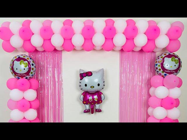 Hello Kitty Cat Balloon Decoration for Birthday Party at home