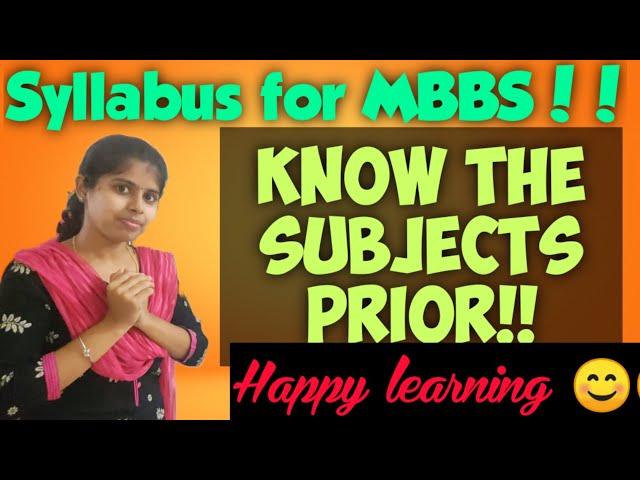 Syllabus of MBBS| TOTAL SUBJECTS IN MBBS