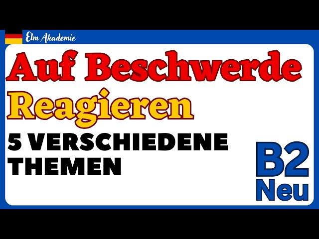 Auf BESCHWERDE reagieren | TELC B2 für den Beruf | Lesen + Schreiben