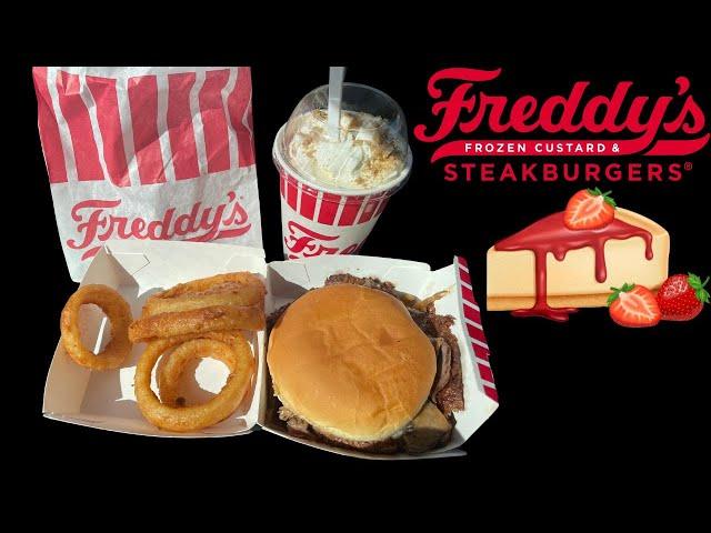 Freddy’s: Prime Rib Steakburger, Onion Rings & Strawberry Dreamcake Concrete Review