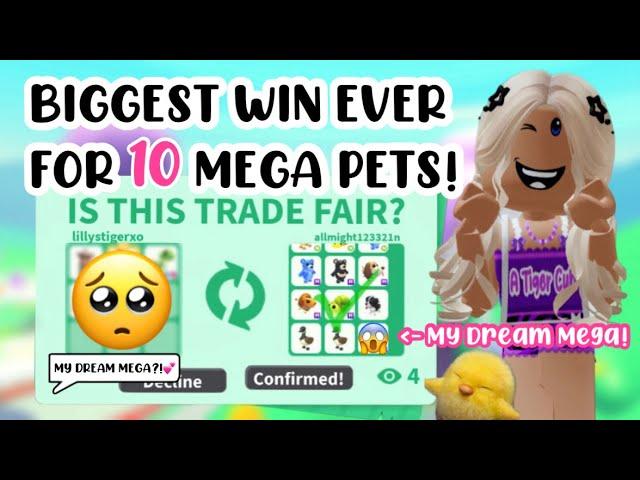 BIGGEST WIN EVER?!! I GOT 11 NEW MEGA PETS!!    #adoptmeroblox #preppyadoptme #preppyroblox