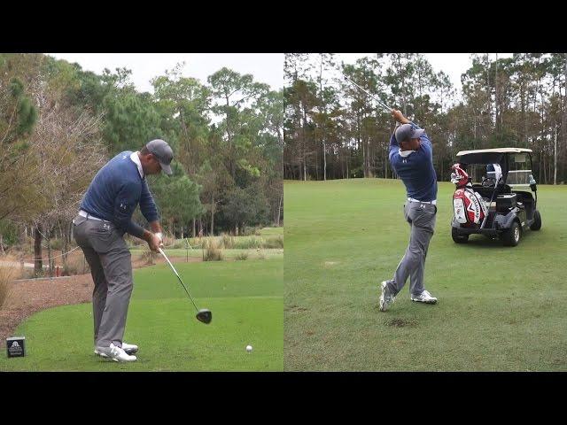 GARY WOODLAND - DRIVER & IRON SWING REGULAR & SLOW MOTION TIBURON GOLF COURSE 1080p