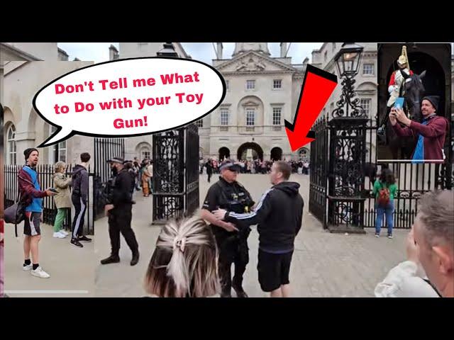 MEN Very Upset After Armed Police Tells Them To Move! Never Tell me What to do with your Toy Gun!