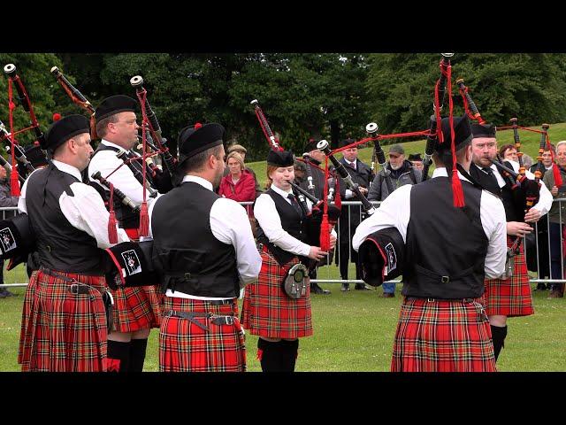 Culter and District Pipe Band in Grade 4A at 2024 British Pipe Band Championships in Forres Scotland