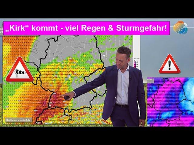 Sturmgefahr - viel Regen - Tief-Streifschuss Sonntag, dann Hoch. Wettervorhersage 09.-17.10.2024.