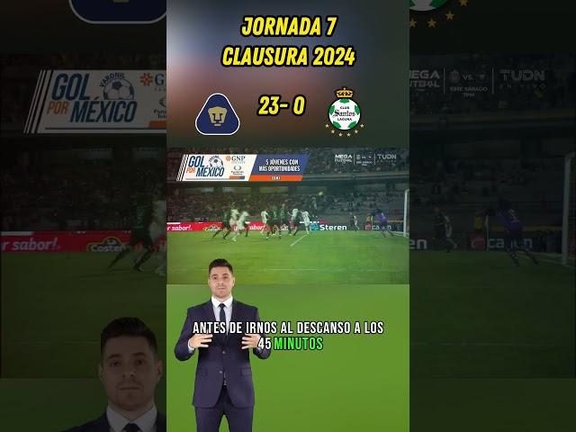  RESUMEN y goles PUMAS vs SANTOS Jornada 7 Clausura 2024 Liga MX   #futbol #clausura2024 #ligamx