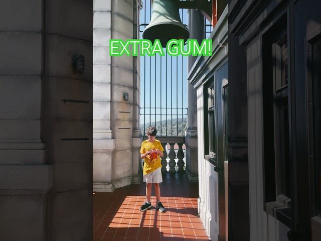 I ate extra gum 400 feet high in the sky! #ucberkeley #clocktower #shorts #extragum