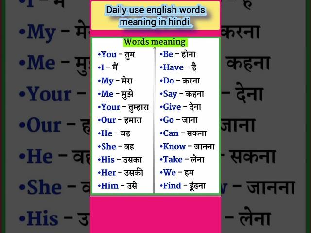 #basic #english #words #meaning #in #hindi #englishspeaking #spokenenglish #englishspeakingpractice