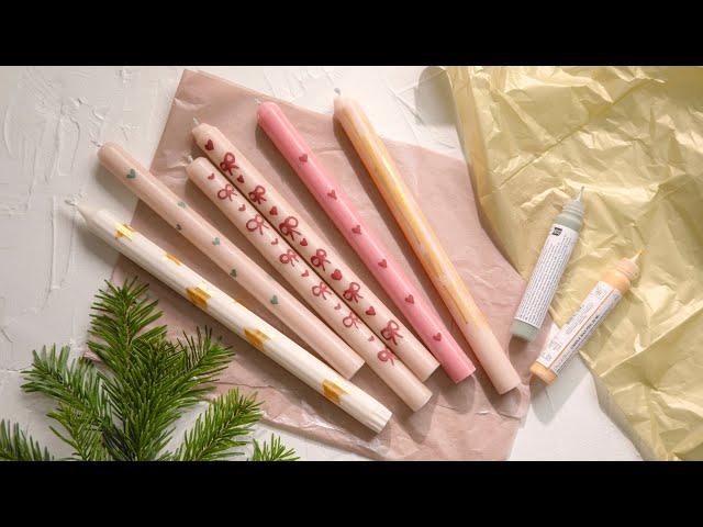 Wax paint on candles - DIY by Søstrene Grene