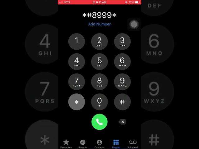 Show network information code for Samsung