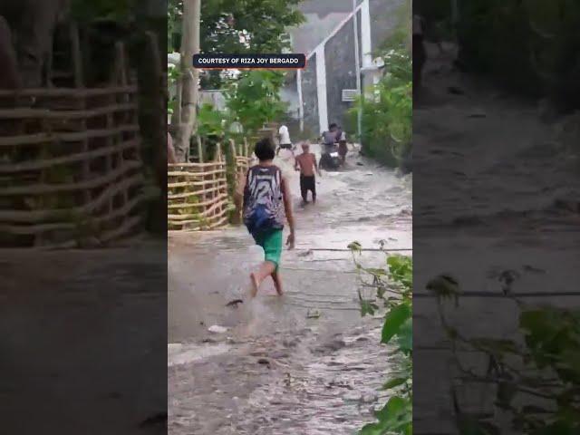 Storm surge in Barangay Lourdes, Tiwi, Albay