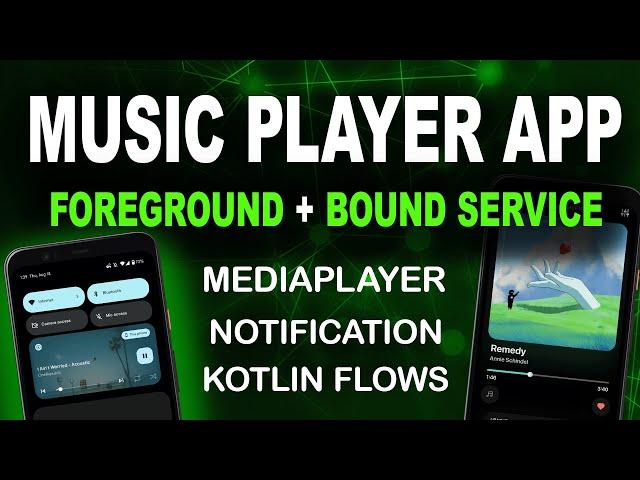 Music Player App with Foreground & Bound Services in Android | Step-by-Step Tutorial