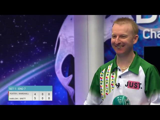 Nick Brett makes a brilliant shot during the World Bowls Tour Pairs Final!